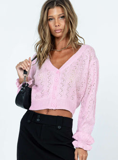 product Lyric Cropped Cardigan Pink Princess Polly  Cropped 