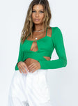 product Princess Polly Full Sleeves High Neck  Anslea Long Sleeve Top Green