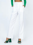 front view of model wearing Princess Polly Maiah Pants White 