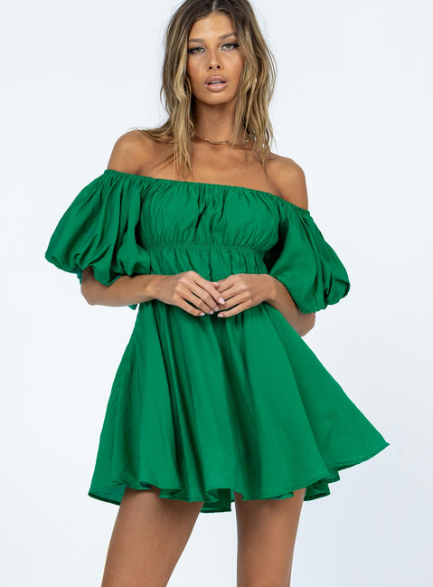 product Princess Polly Asymmetric Neckline  Halton Mini Dress Green