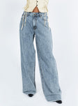 Princess Polly High Rise  Eivissa Baggy Jeans Faded Denim