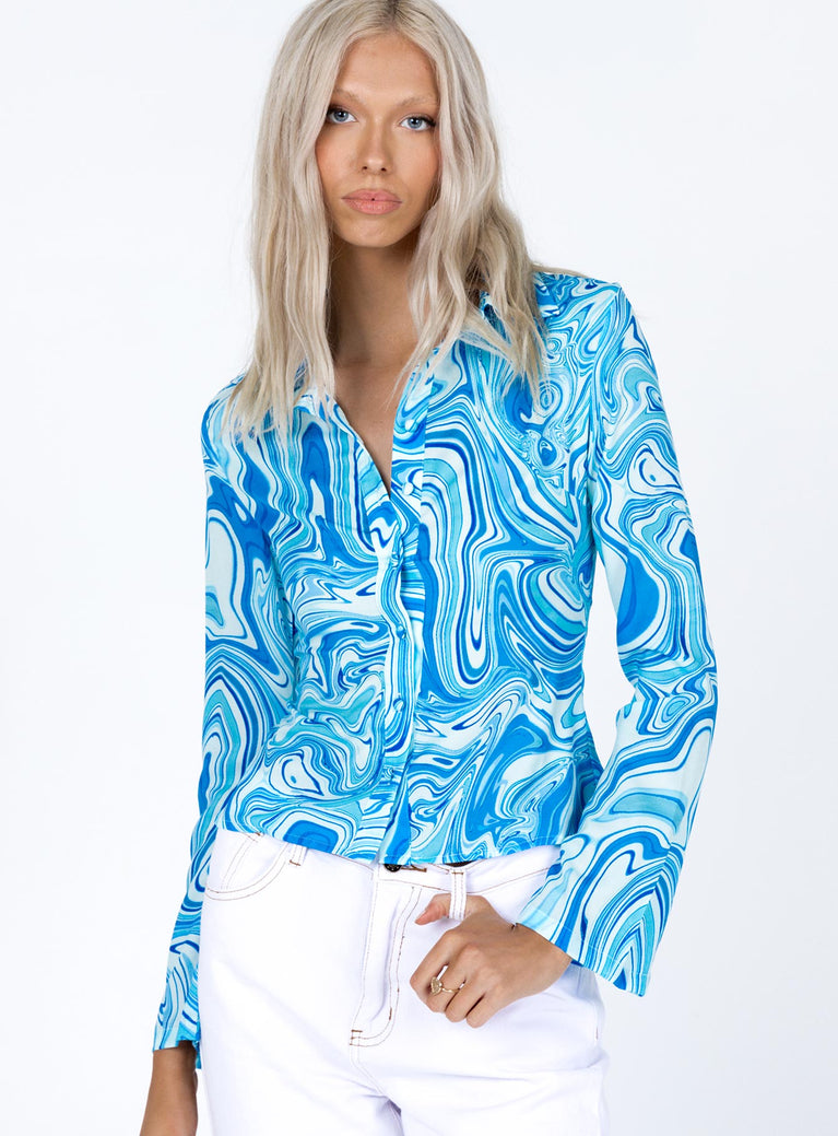 Anni Shirt Blue Swirl