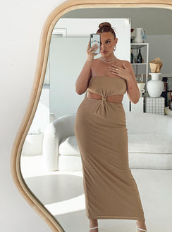 product Princess Polly High Neck  Gatlin Cut Out Maxi Dress Brown