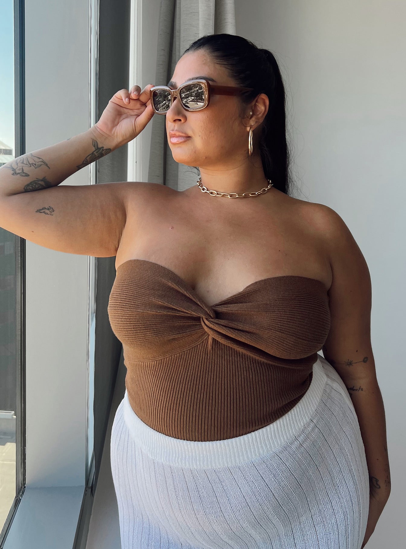 product Princess Polly  Kallista Top Brown Curve