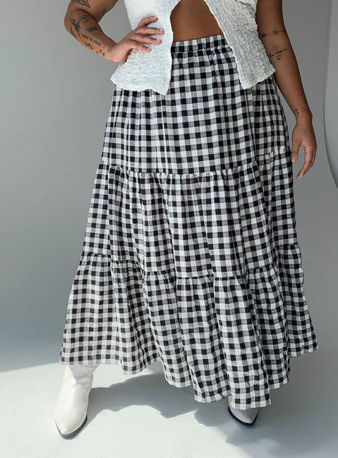 product Hale Midi Skirt Black / White Curve Princess Polly  Maxi 
