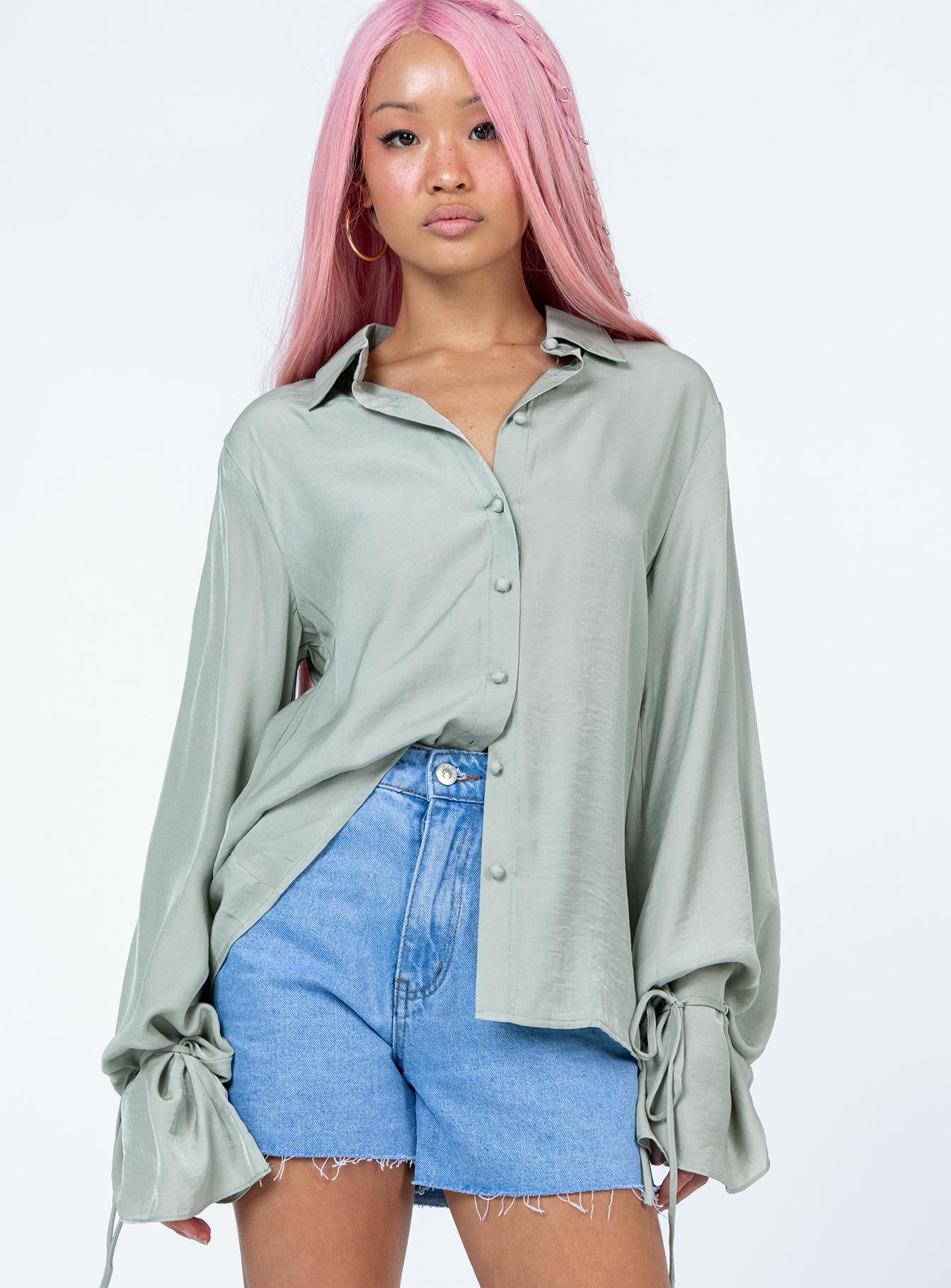 Forbidden Shirt Sage Full Sleeves V-Neck 