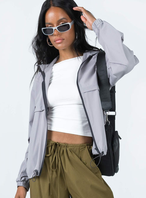 Spray jacket Drawstring neckline & waist  Zip front fastening  Twin hip pockets  Elasticated cuffs 