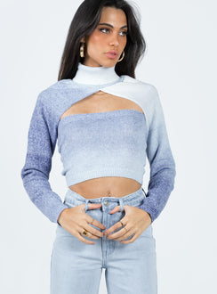 Taggart Two Piece Sweater Blue Princess Polly  Cropped 