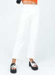 front view of model wearing Princess Polly Jeremiah Cargo Jeans White 