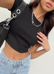 product Princess Polly Short Sleeves High Neck  The Classic Cropped Tee Black