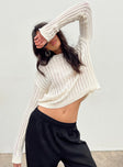 The Adrianna Sweater Cream Princess Polly  Cropped 