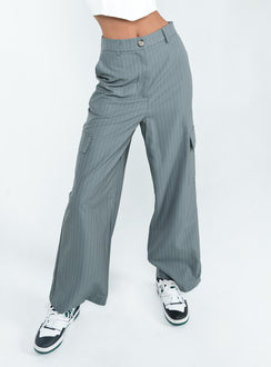 side view of model wearing Princess Polly Lilli Pants Grey 
