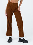 Princess Polly mid-rise  Arizona Cord Pants Brown