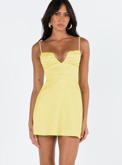 product Princess Polly Sweetheart Neckline Sweetheart Neckline  Della Mini Dress Butter Yellow
