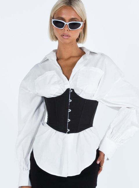 product Princess Polly Full Sleeves Crew Neck  Rosina Underbust Corset Black