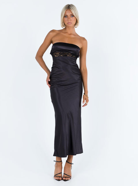 product Princess Polly Square Neck  Bellwood Strapless Maxi Dress Black
