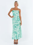 product Princess Polly Asymmetric Neckline  Burn Out Velvet Maxi Dress Teal