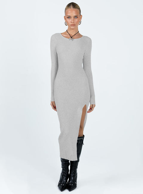 product Princess Polly High Neck  Fitro Long Sleeve Maxi Dress Grey