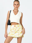   front view of model wearing Princess Polly Sloane Mini Skirt Yellow 