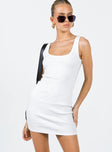 Princess Polly Square Neck  Jenni Mini Dress White