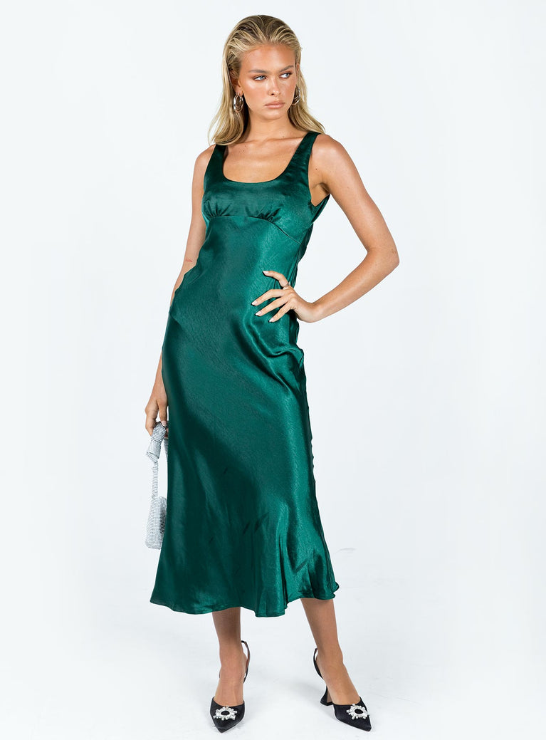 product Princess Polly Crew Neck  Girls Club Midi Dress Emerald