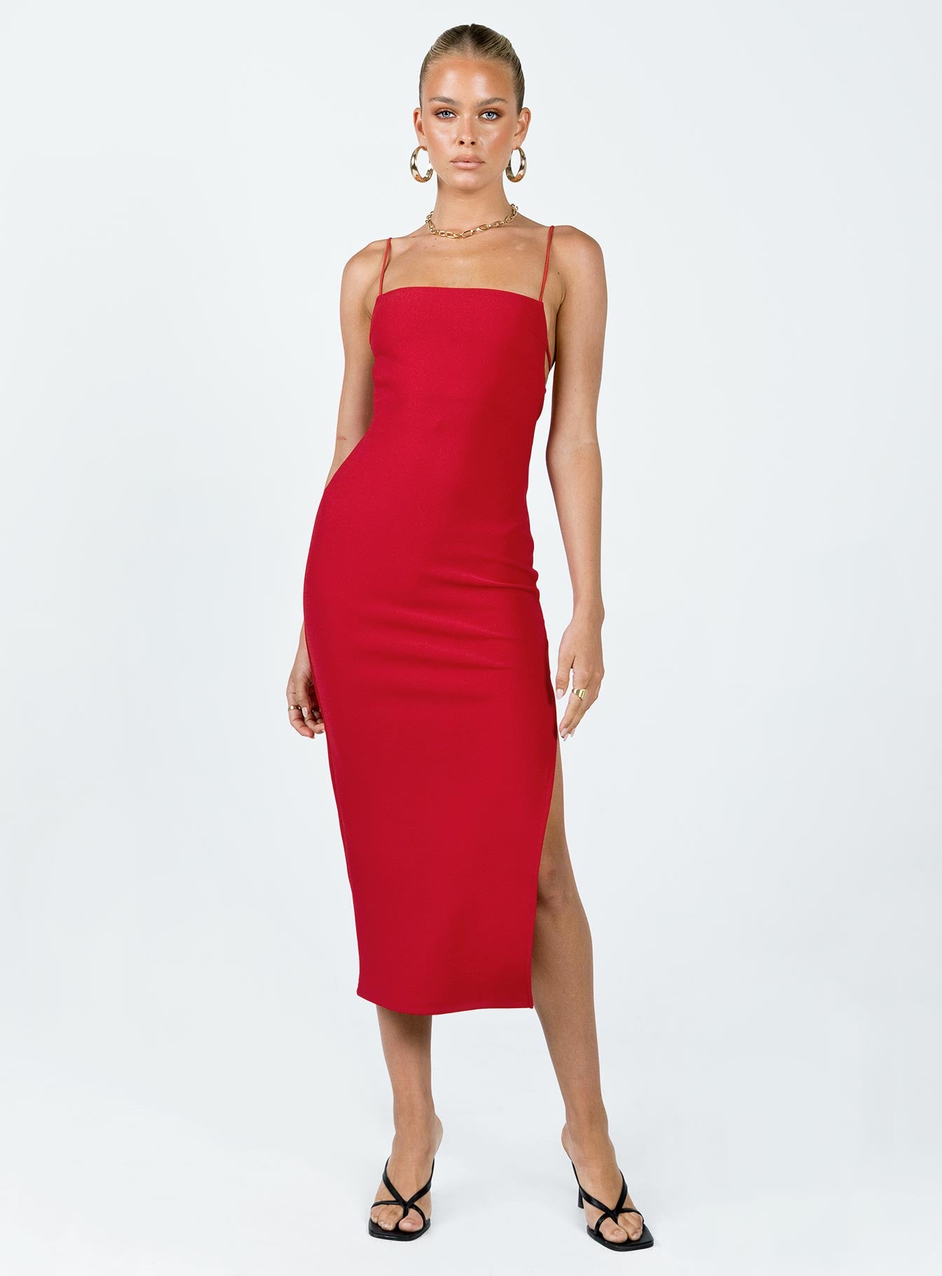 product Princess Polly Scoop Neck  Anito Midi Dress Red