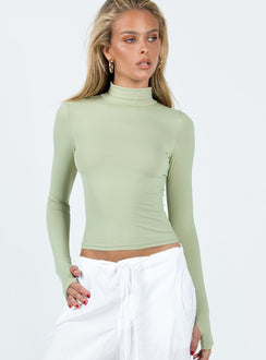 product Princess Polly Sleeveless Sleeveless Crew Neck Crew Neck  Elysium Long Sleeve Turtleneck Top Green