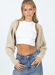 Marlena Knit Sweater Beige Princess Polly  Cropped 