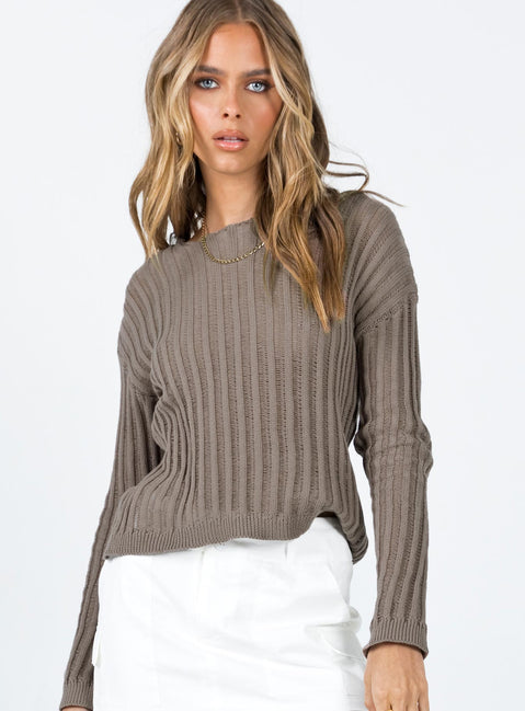 The Adrianna Sweater Khaki Princess Polly  Cropped 