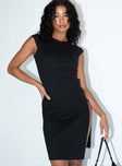 front view of model wearing Princess Polly Don't Blame Me Midi Dress Black 