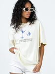 product Princess Polly Half Sleeves Crew Neck  More Than Friends Oversized Top Off White