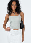 Cami top Adjustable shoulder straps Tie fastening at back Low square back Invisible zip fastening at side