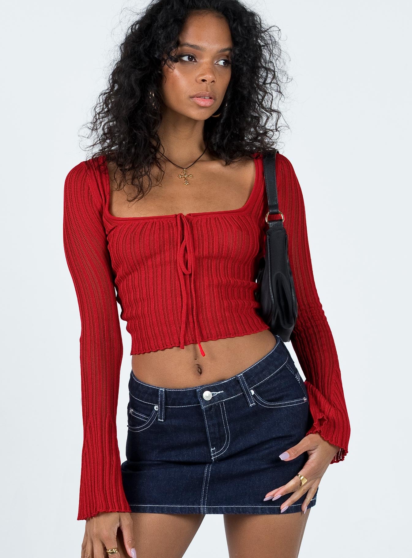 Flared long cheap sleeve top