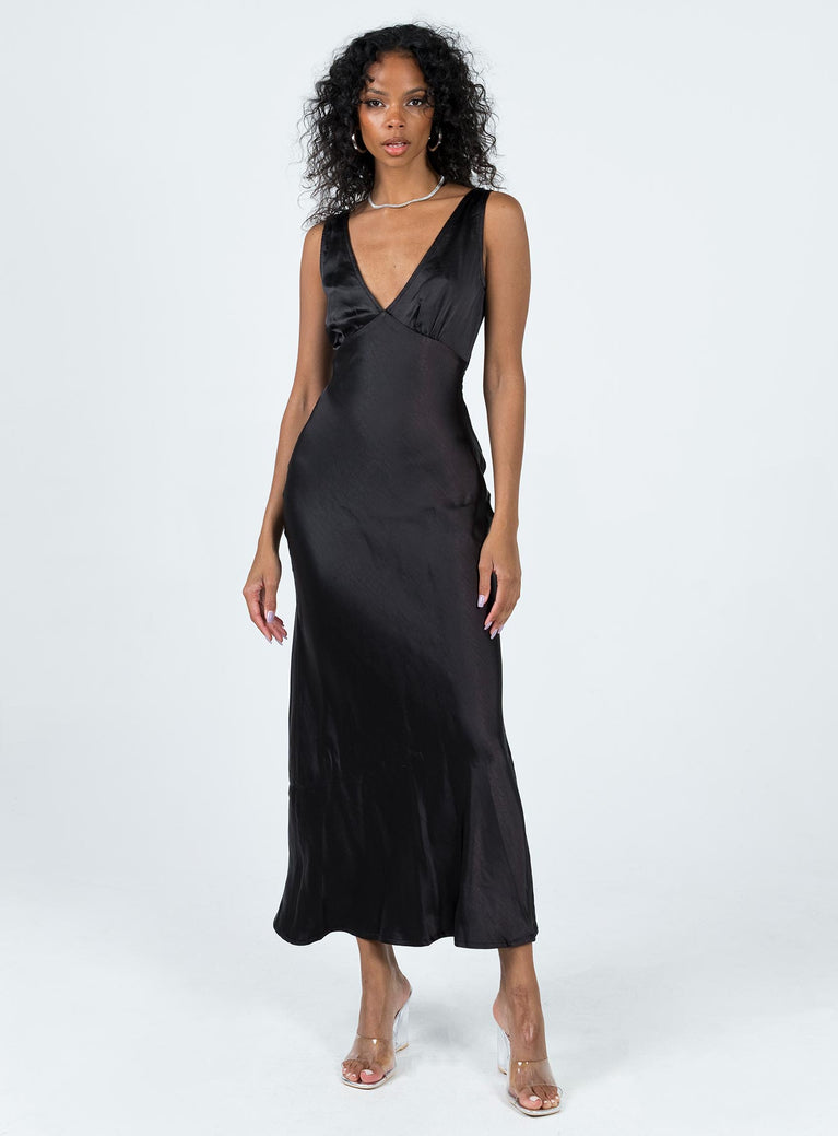 Princess Polly V-Neck  Nellie Maxi Dress Black