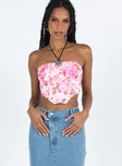 Sharna Bustier Top Pink Floral