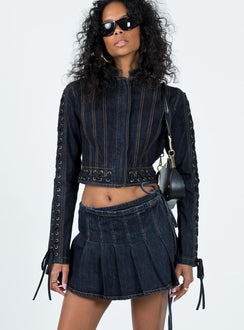 product Camelia Pleat Mini Dark Denim Princess Polly  Mini Skirts 