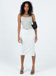 Front view of model wearing  front Cuatro Midi Skirt White Princess Polly  Midi Skirts 