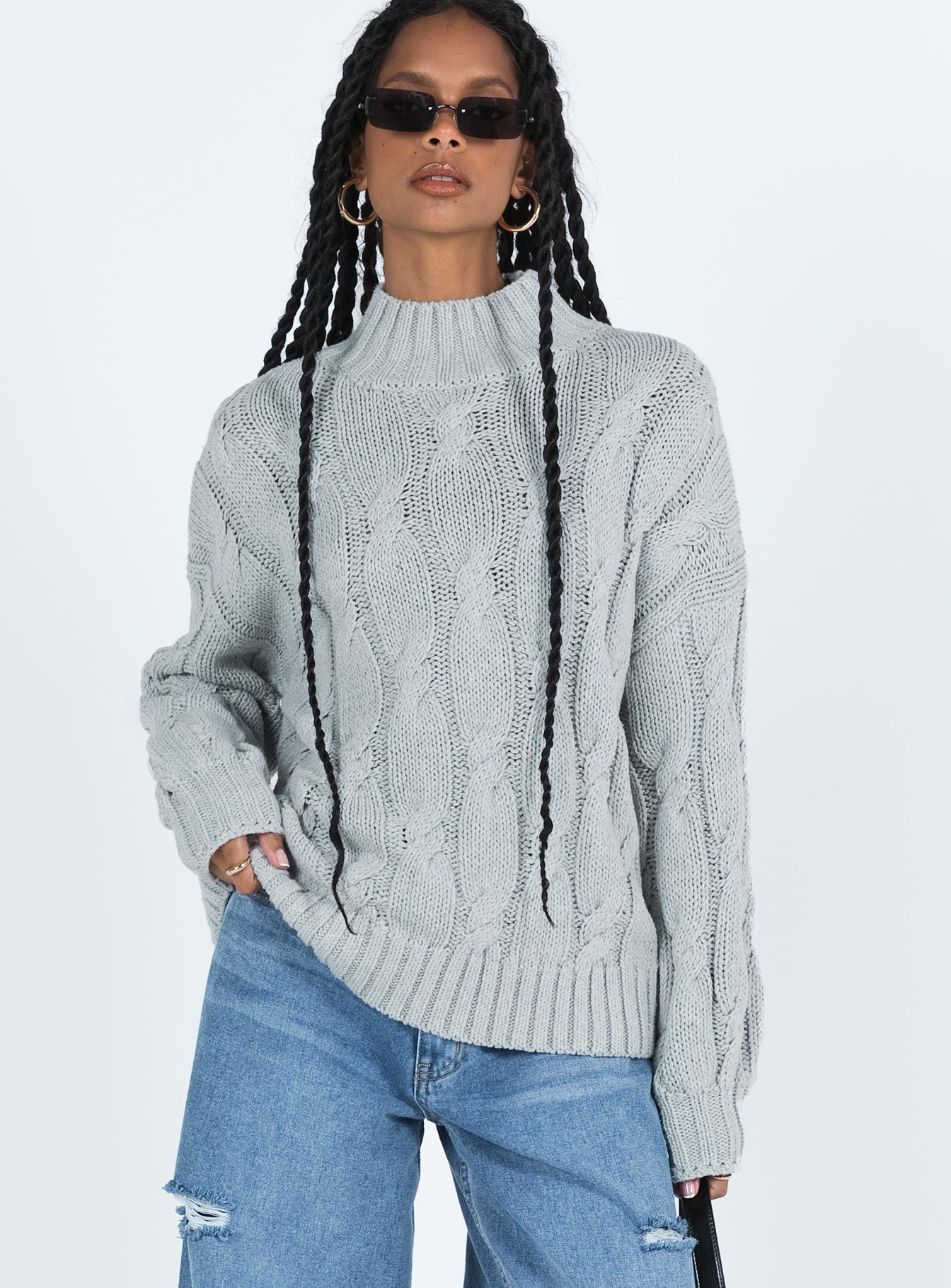 Jendi Sweater Grey Princess Polly  long 