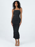 Princess Polly Square Neck  Reeva Maxi Dress Black