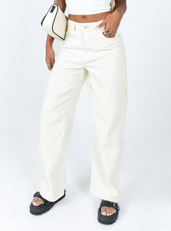 product Princess Polly Mid Rise  Hailie Denim Jeans Cream