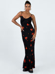 product Princess Polly Crew Neck  Lucan Maxi Dress Black / Red