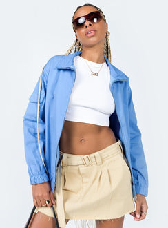 Bomber jacket  Relaxed fit  100% cotton  Zip front fastening  Classic collar  Elasticated cuffs & waistband  Pocket on arm Non-stretch Unlined 