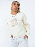 Yosemite Oversized Crewneck Sweatshirt Cream Princess Polly  regular 