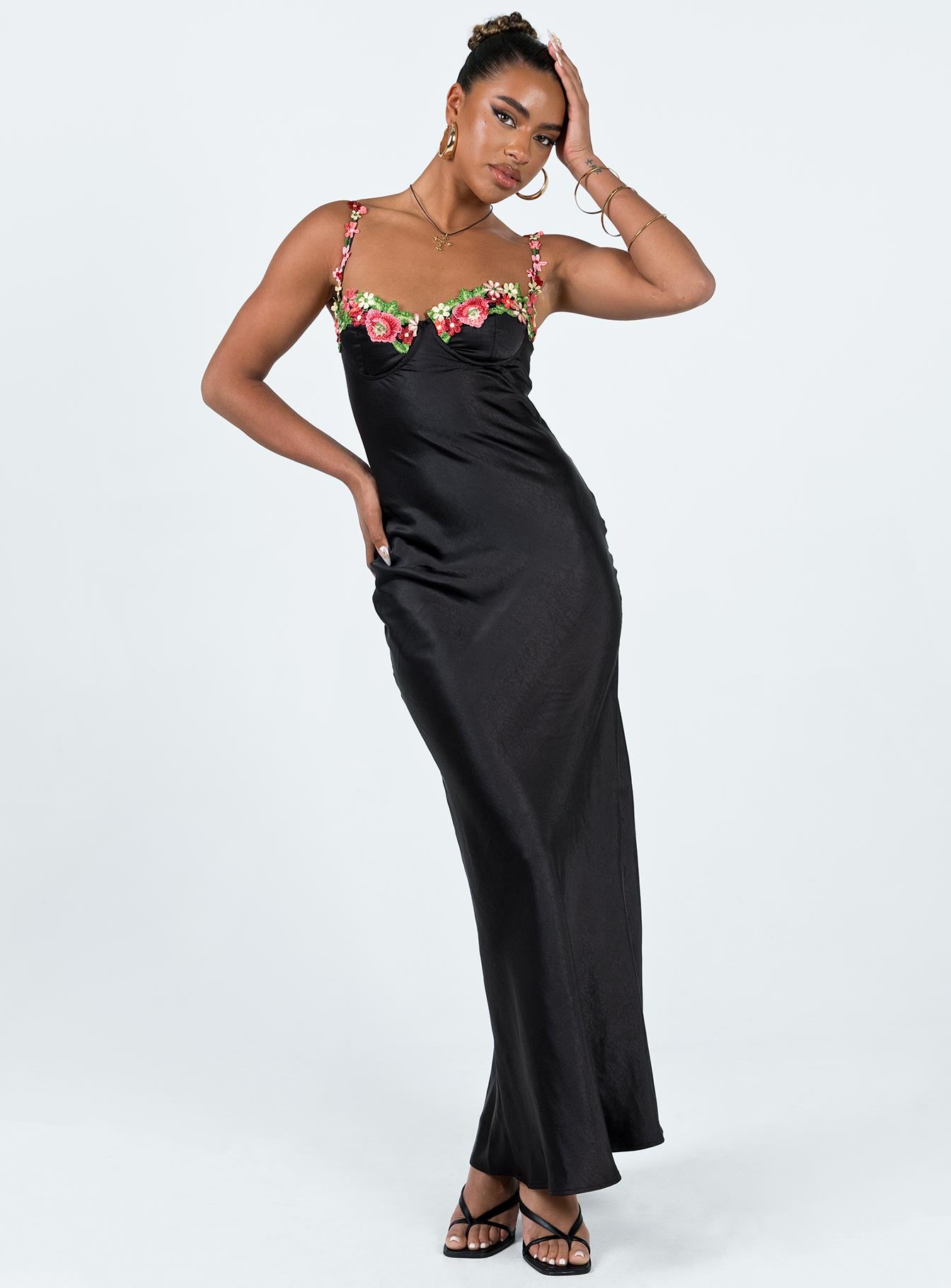 product Princess Polly Sweetheart Neckline  Kenzie Maxi Dress Black