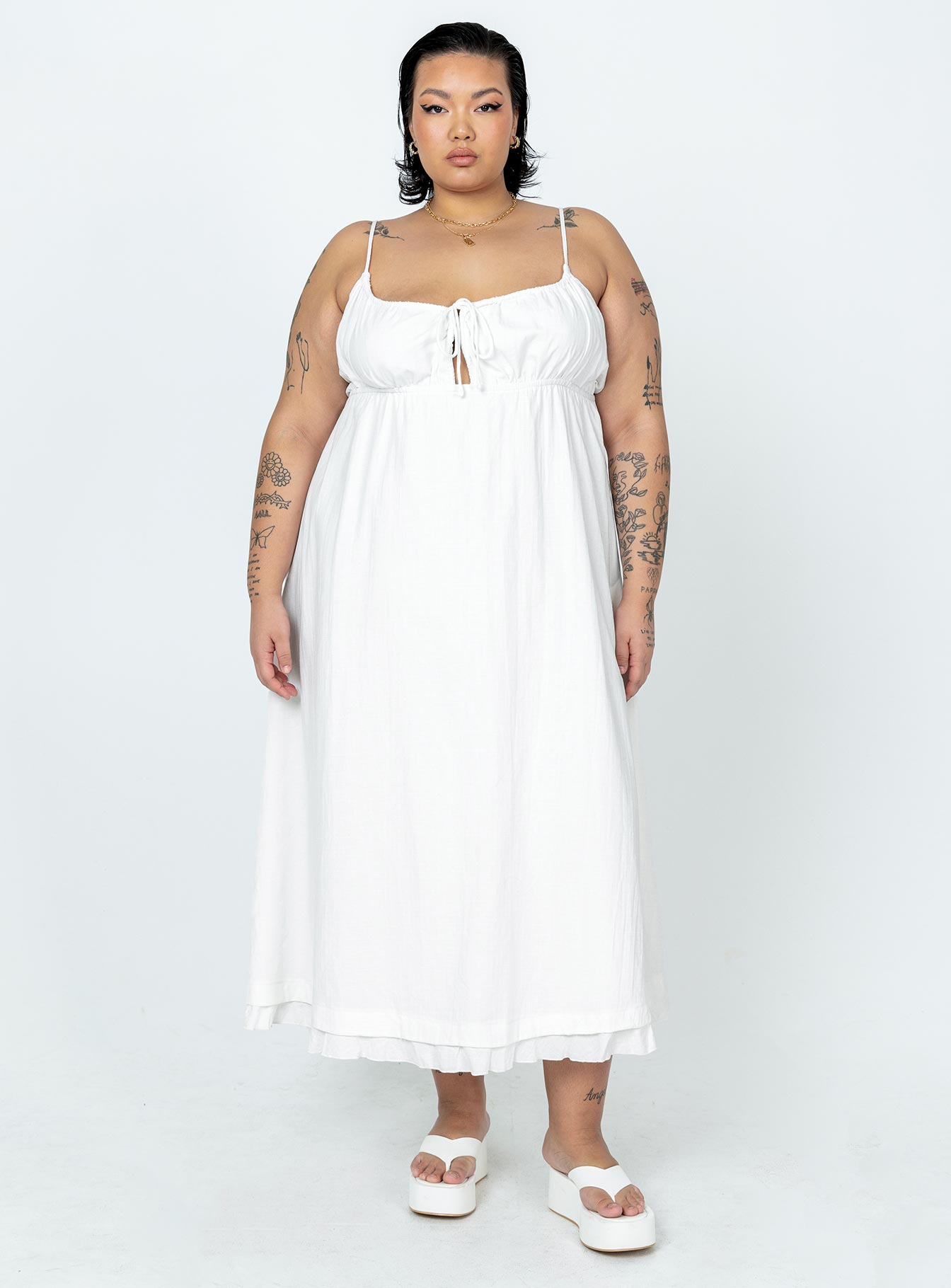 product Princess Polly Crew Neck  Empress Of Love Maxi Dress White Curve