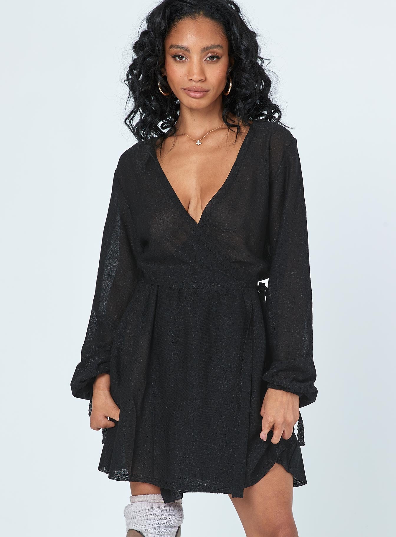 Princess polly store black wrap dress