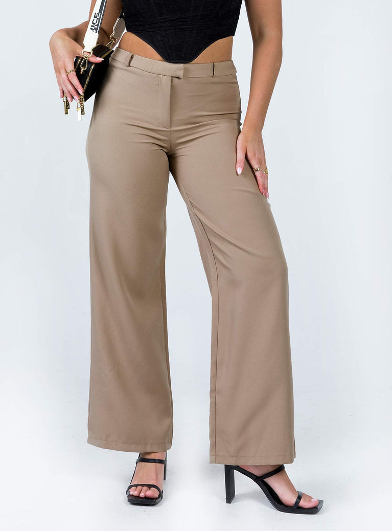 product Princess Polly High Waisted Pants  Rozzila Pants Taupe