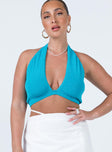 front view of model wearing Princess Polly Kaylen Top Teal 