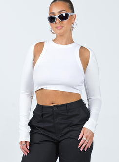 product Princess Polly Sleeveless Square Neck  Kiora Bolero Top White