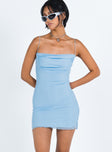 product Princess Polly Asymmetric Neckline  Sugar Mini Dress Blue